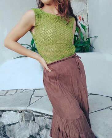 Floral mesh top. Crochet floral mesh top pattern